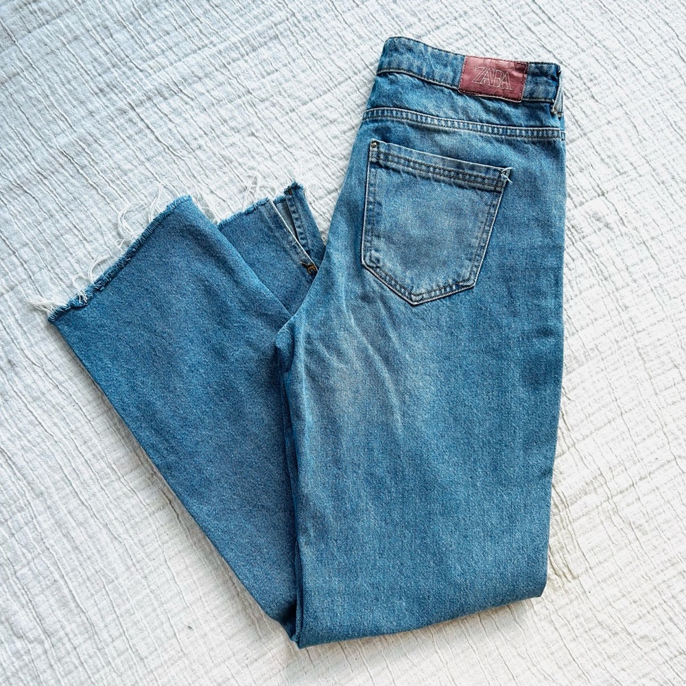 Zara Light Blue Straight Leg Jeans